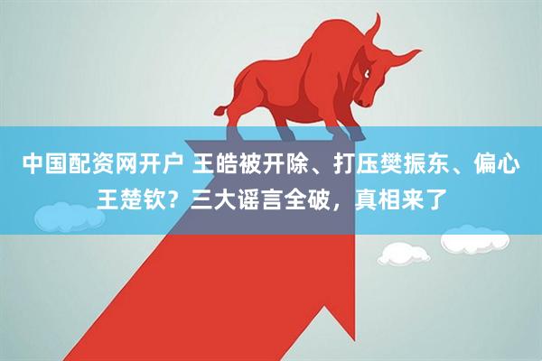 中国配资网开户 王皓被开除、打压樊振东、偏心王楚钦?三大谣言全破,真相来了